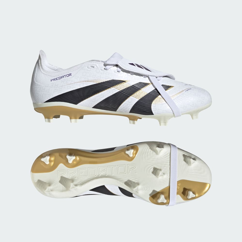 

Бутсы Adidas Predator League Fold-Over Tongue Firm/Multi-Ground Cleats, цвет Cloud White/Core Black/Gold Metallic