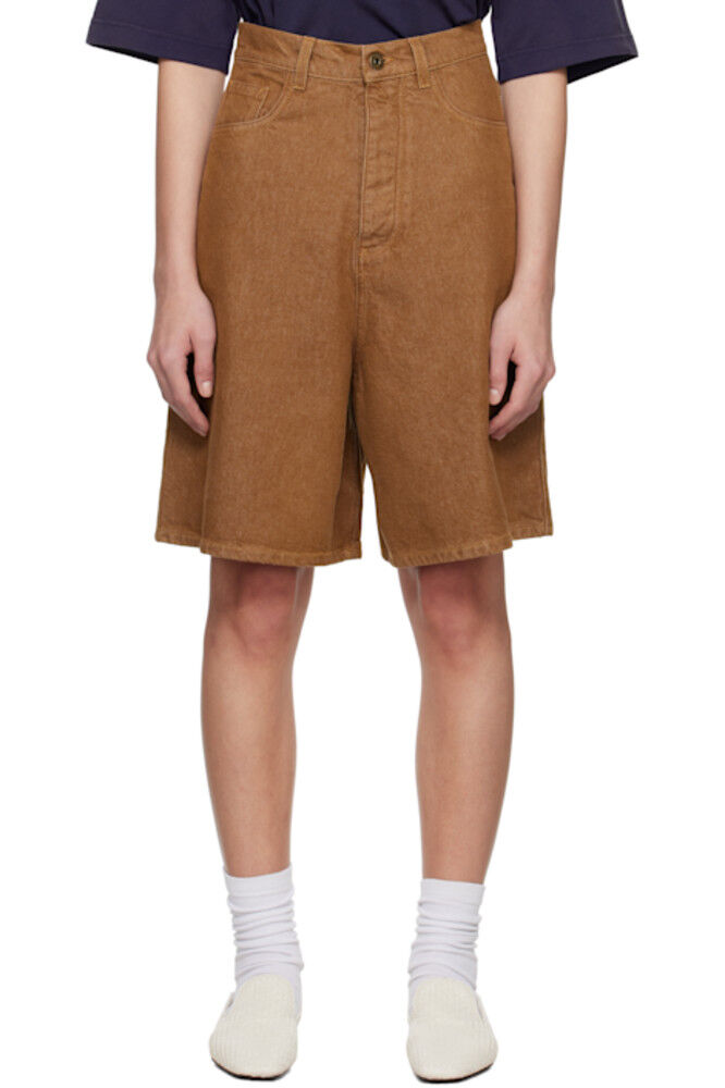 

Коричневые состаренные джинсовые шорты JW Anderson