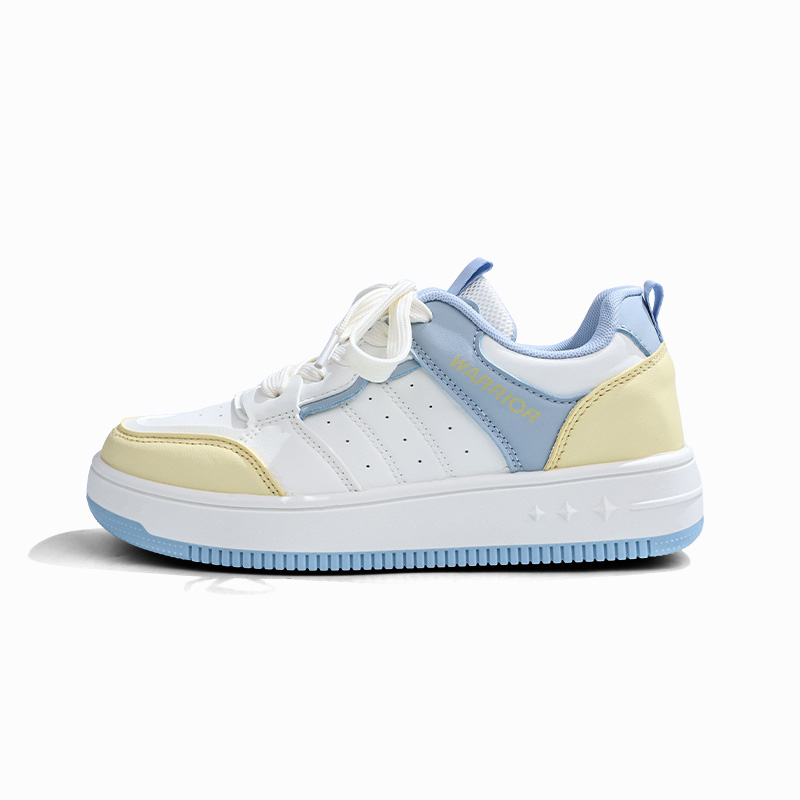 

Скользостойкие, износостойкие, легкие низкие кроссовки для скейтбординга Unisex WARRIOR, бежевый синий желтый