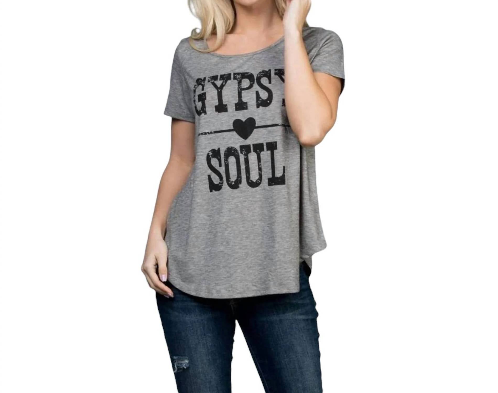 

Футболка с графическим принтом Gypsy Soul серого цвета LA Soul