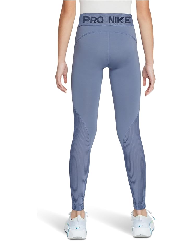 Брюки Nike Kids Pro Mid-rise Leggings, цвет World Indigo — фото 2