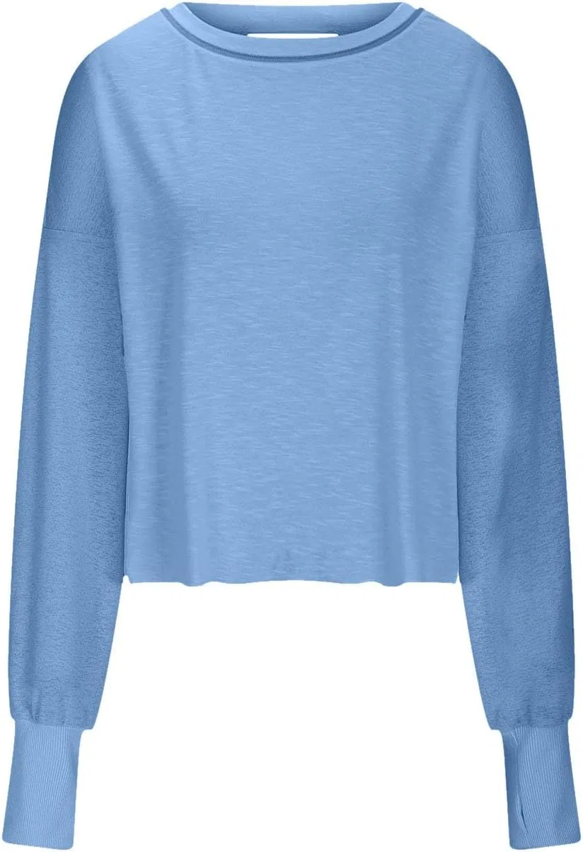 Женская футболка с открытой спиной, Generic, D-624 Blue — фото 3