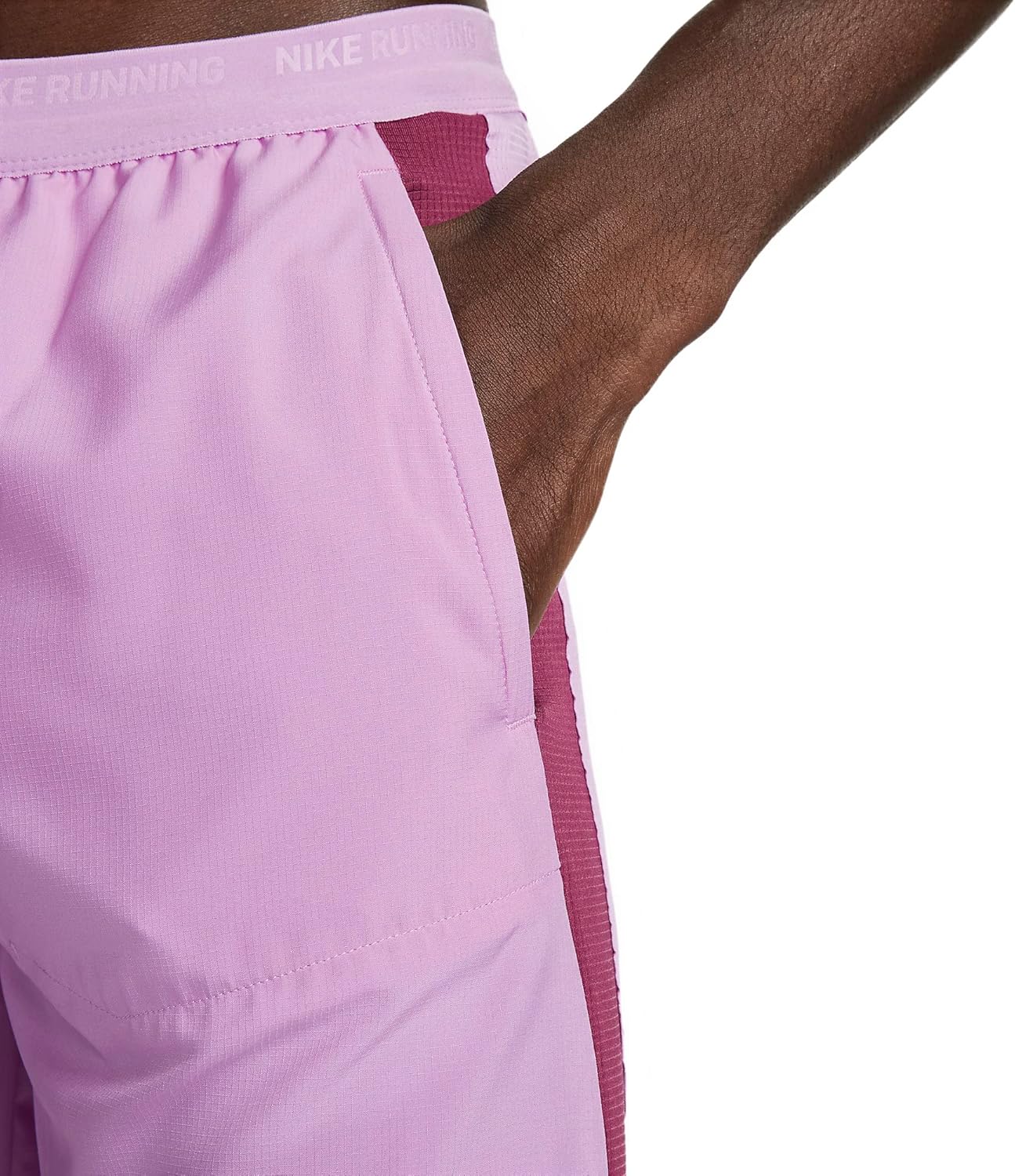 Мужские гибридные шорты для бега Nike Stride Dri-FIT 5 дюймов, Rush Fuchsia/Rosewood/Rosewood — фото 4