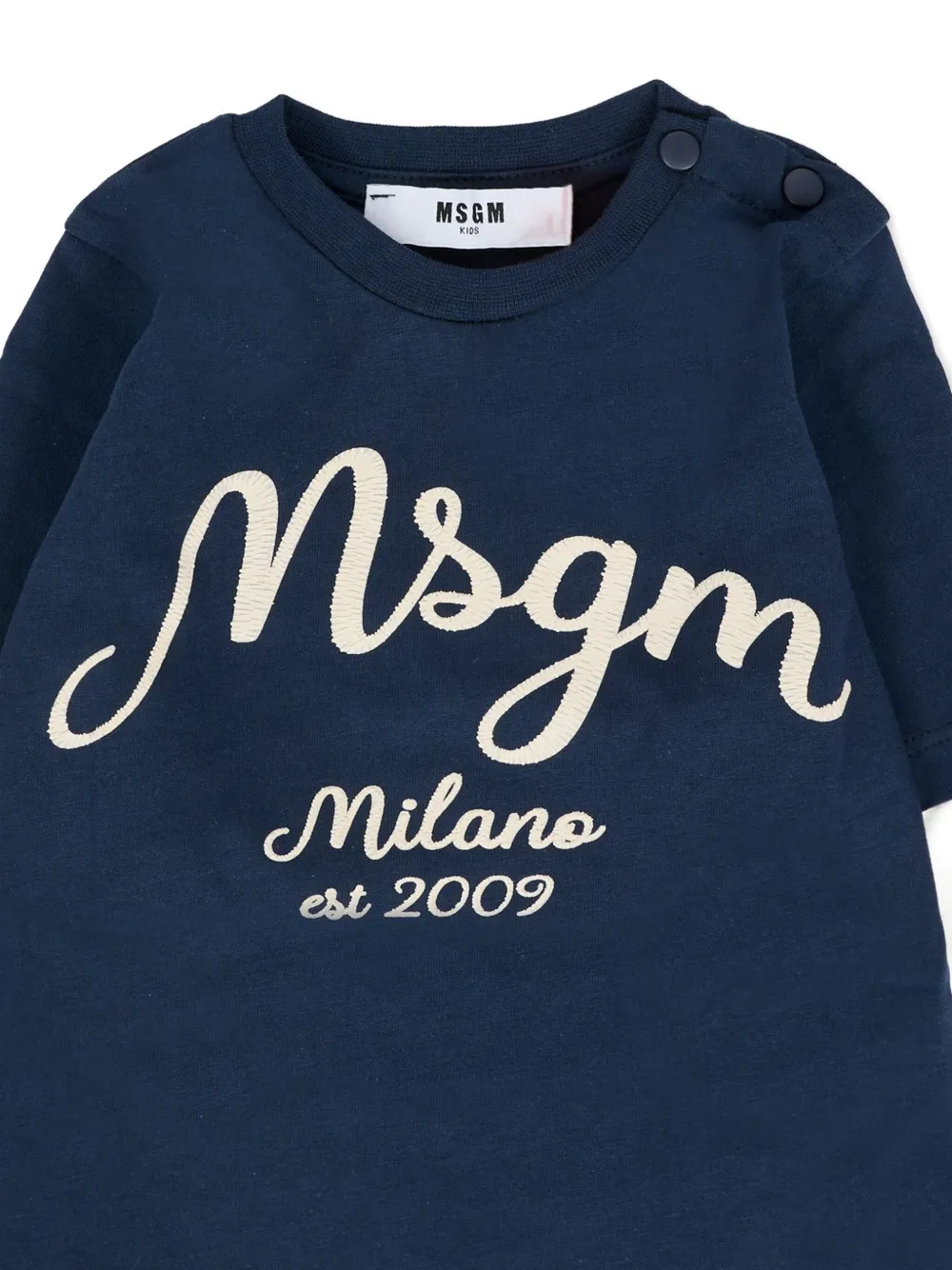 Футболка с длинными рукавами и принтом логотипа MSGM Kids, синий — фото 3