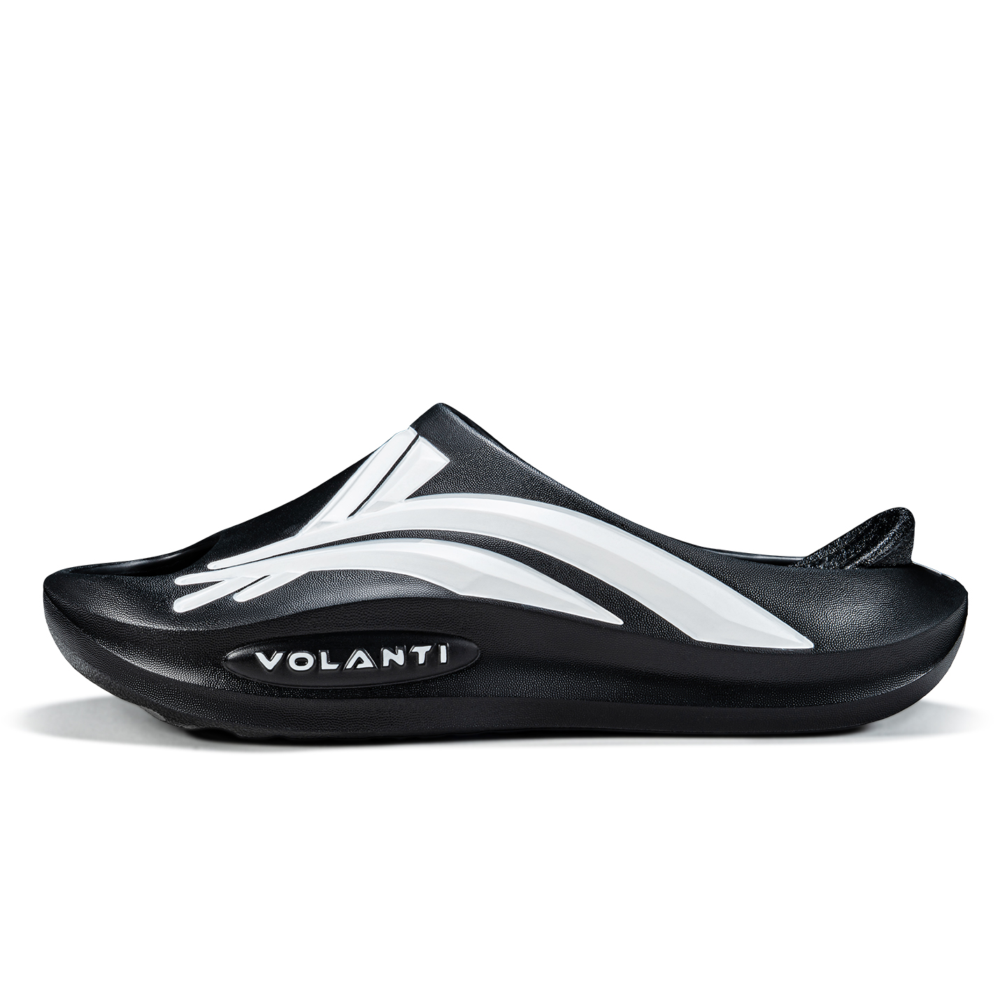

Volanti Амортизирующие противоскользящие износостойкие антибактериальные спортивные шлепанцы унисекс черные, цвет Black
