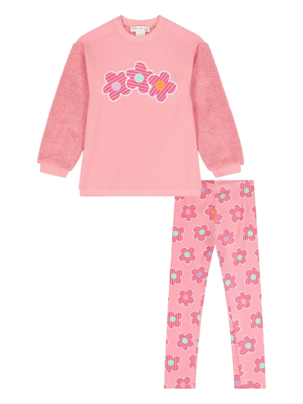 Комплект из флисовых леггинсов с цветочным принтом Agatha Ruiz De La Prada, розовый