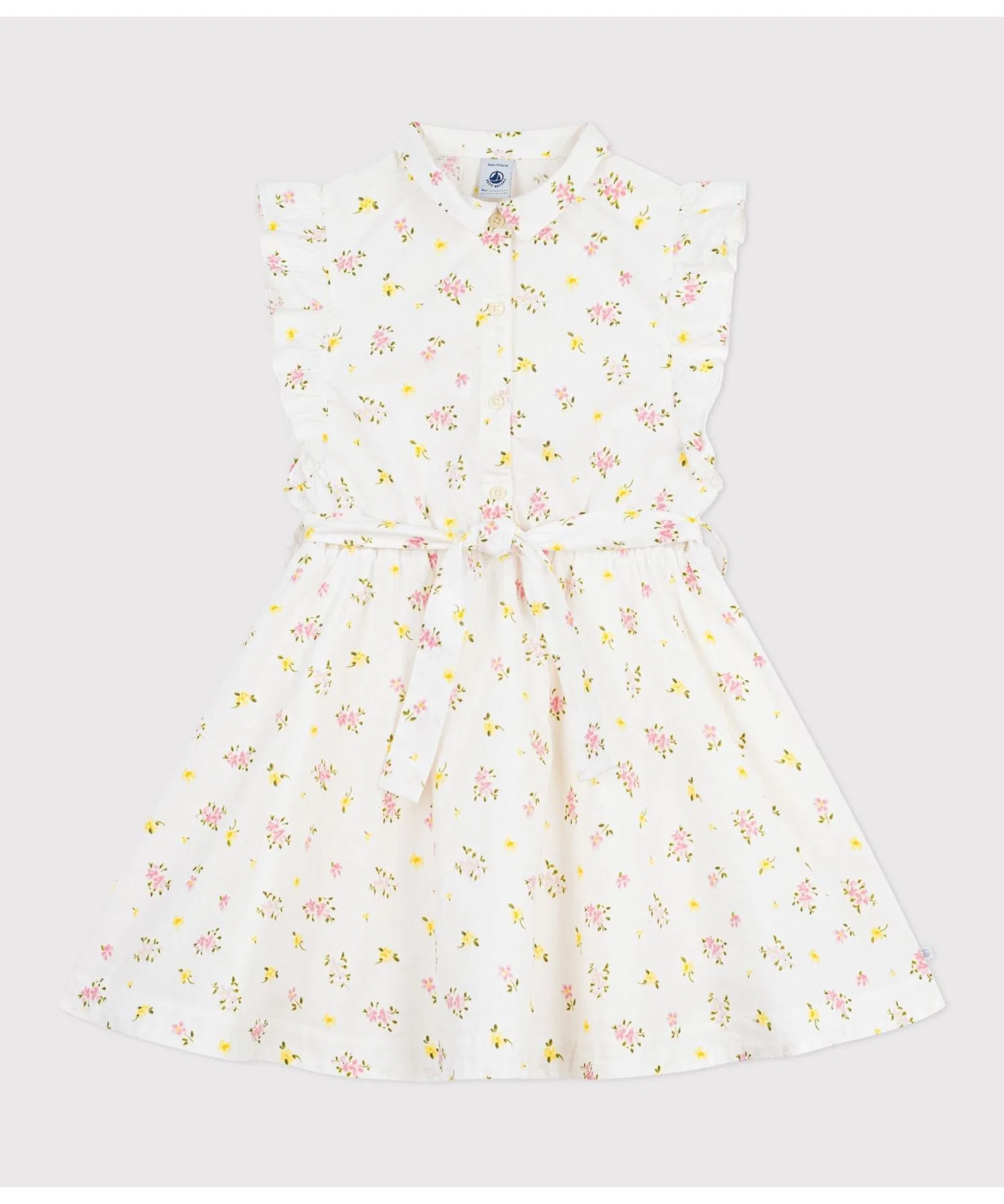 Детское платье с цветочным принтом PETIT BATEAU белое