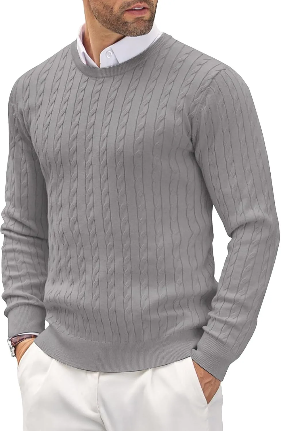 

Мужской свитер Ymosrh с длинным рукавом, базовый вязаный, размеры M-3XL