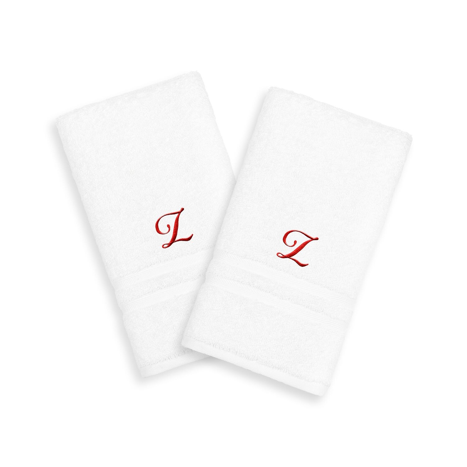 

Linum Home Textiles Red Script Denzi Single Letter Полотенца для рук с монограммой, 2 упаковки