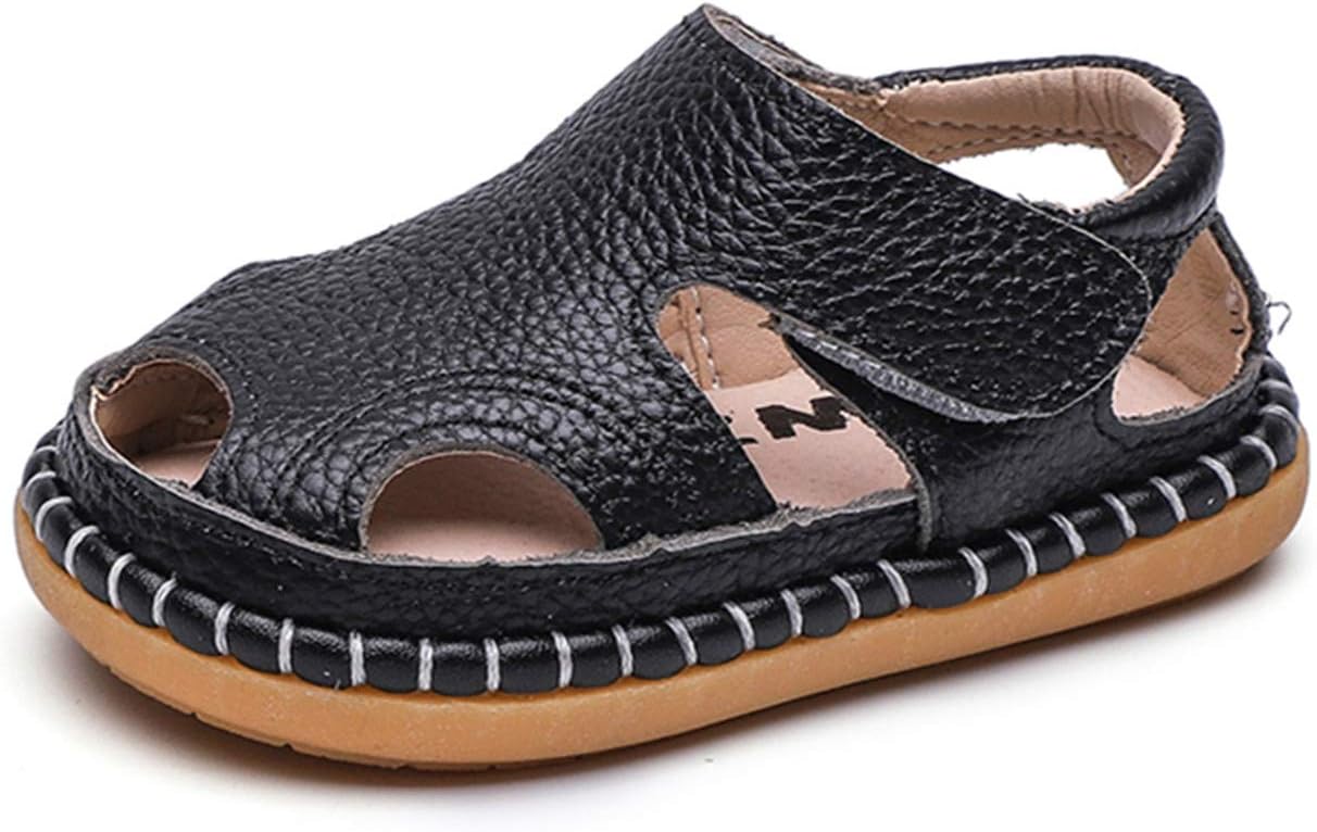 

Детские летние сандалии DADAWEN для мальчиков и девочек: легкие, с мягкой подошвой, закрытым носком, из натуральной кожи, для активного отдыха и спорта, черный