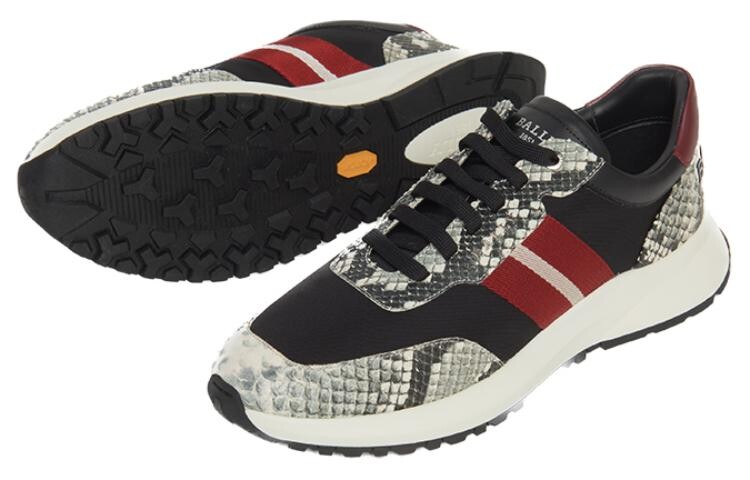 Кроссовки BALLY Lifestyle Shoes Men Low-top Black/White, черный/белый — фото 4