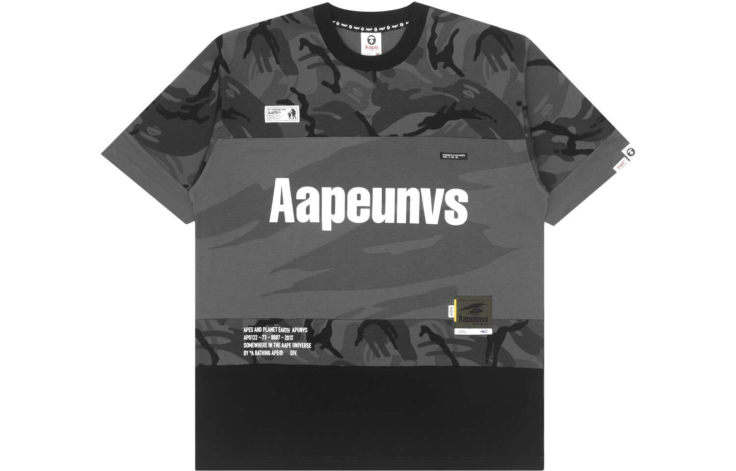 

Футболка унисекс черная камуфляжная BKZ Aape, черный