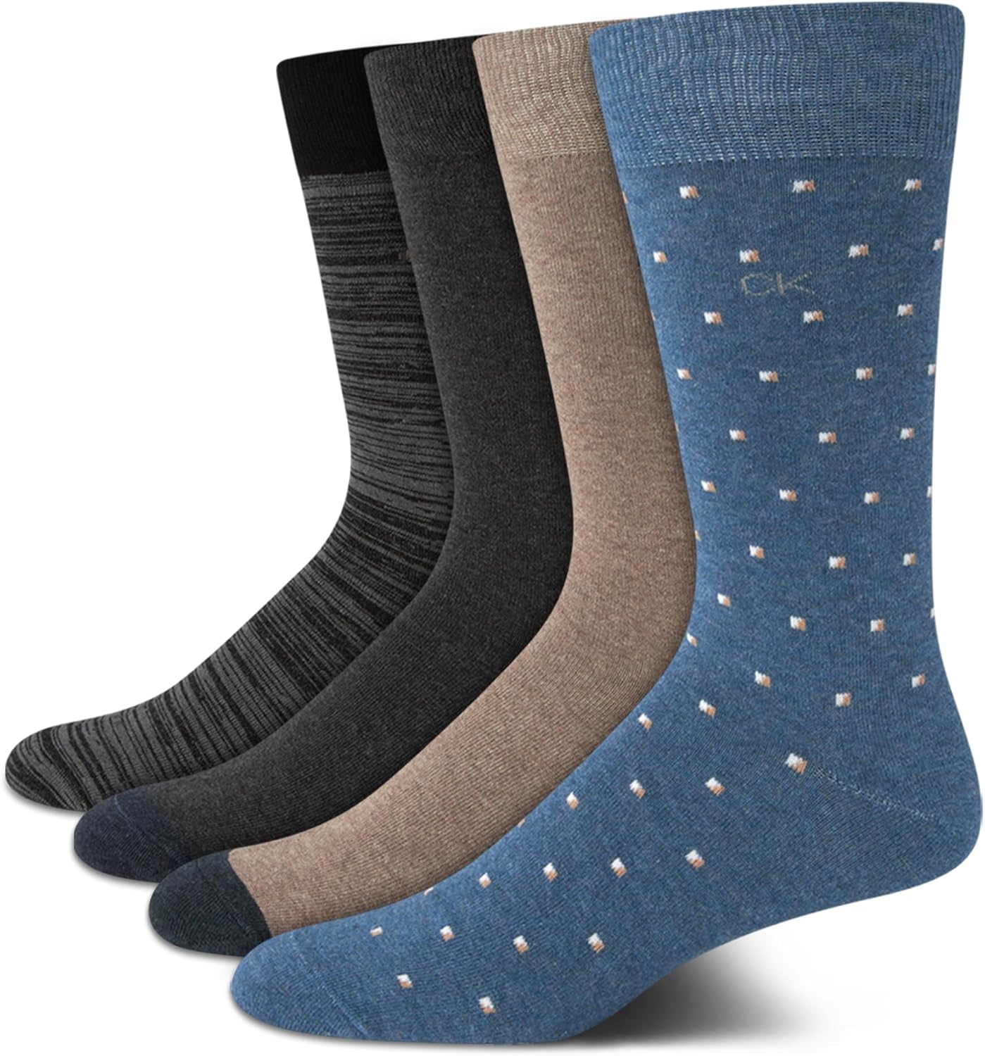

Мужские носки Calvin Klein Crew Socks - 4 пары, легкие, влагоотводящие, мягкие, спортивные носки для мужчин, для занятий спортом и бега, Blue/Tan Multi
