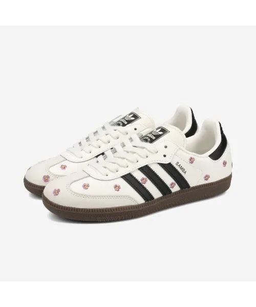 Унисекс кроссовки adidas SAMBA OG из натуральной кожи с вышивкой, белые