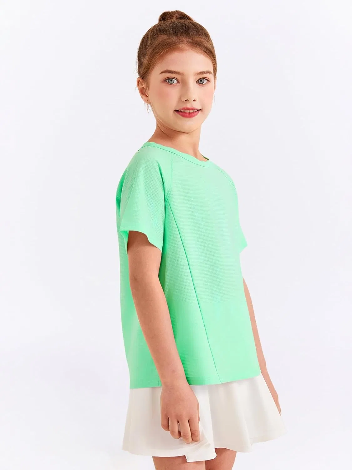 Детская футболка с цветными блоками Haloumoning, Mint Green — фото 3