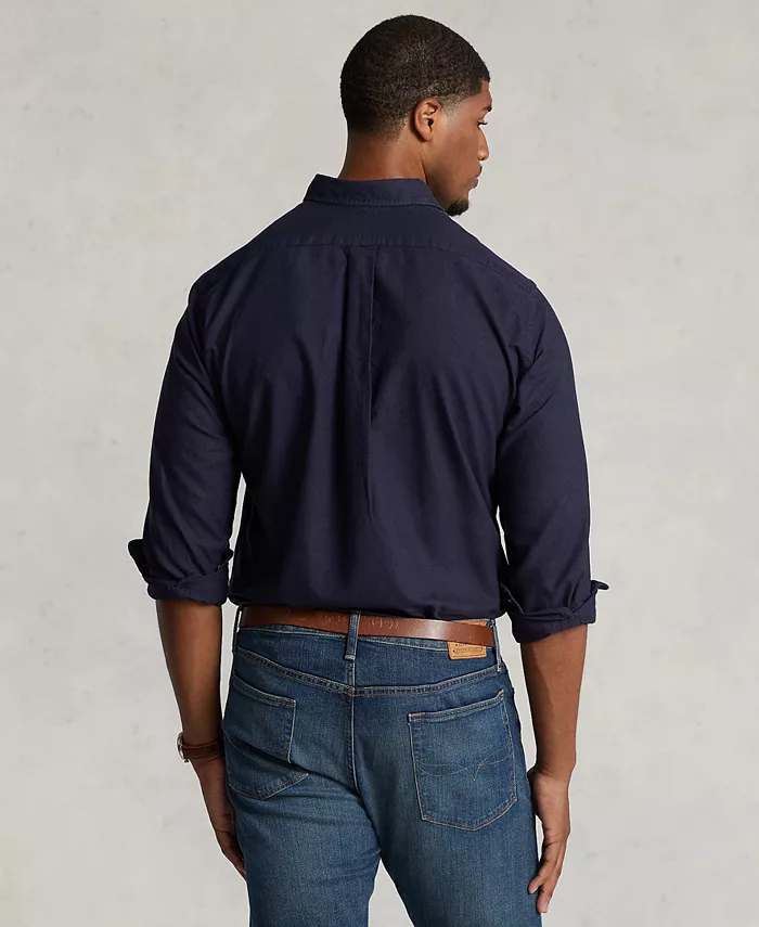 Мужская классическая оксфордская рубашка с длинным рукавом Big & Tall Polo Ralph Lauren, синий — фото 2
