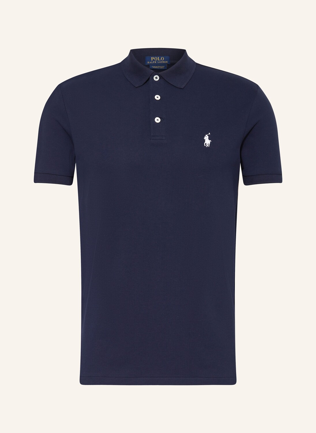 

Рубашка-Поло из пике на заказ узкого кроя Polo Ralph Lauren, синий