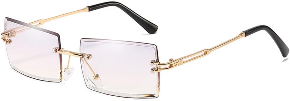 

Винтажные модные солнцезащитные очки без оправы для женщин, прямоугольные, с градиентным переходом цвета, защита от УФ-излучения UV400, летние, для путешествий, светло-серые, цельные HYYZZC, Light Gray