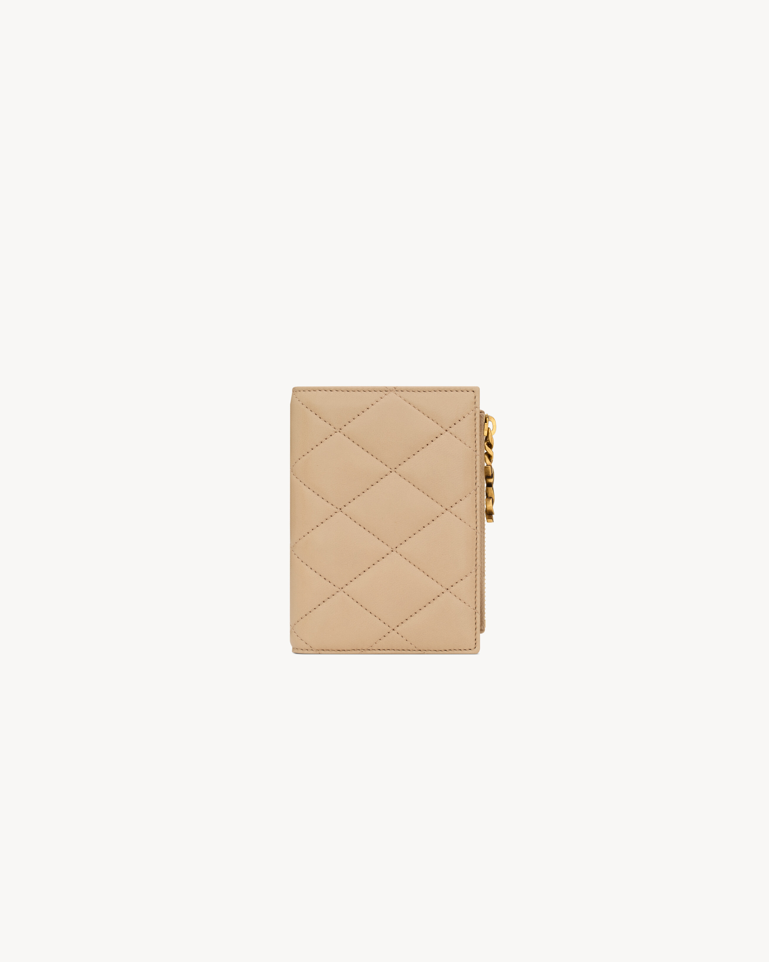 

Двухсложный кошелек CASSANDRE BIJOU из ягнячьей кожи Saint Laurent, бежевый