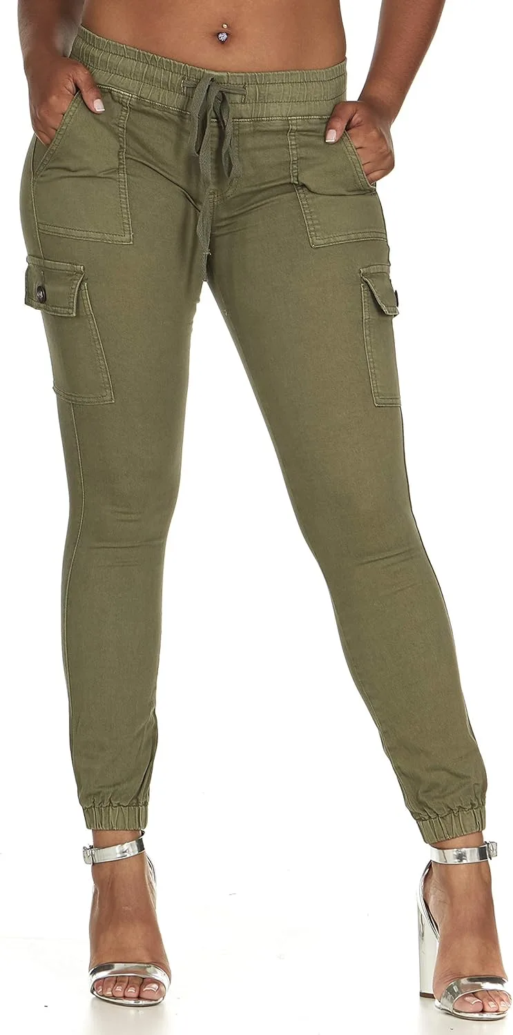 

COVER GIRL Женские карго с высокой талией, Slim Fit, однотонные, на шнурке