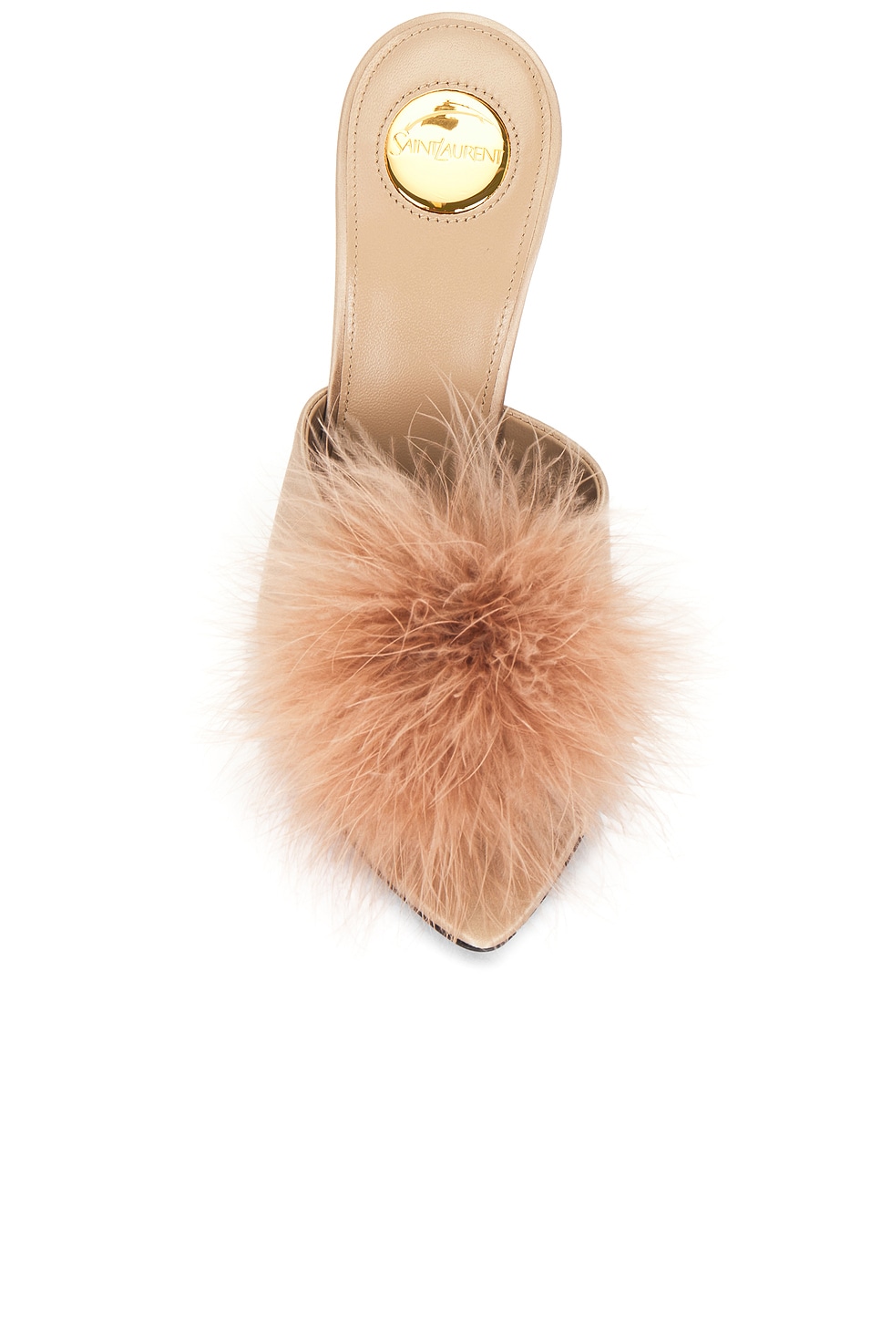 Сандалии Gippy-мюли Saint Laurent, цвет Partridge Pink — фото 4