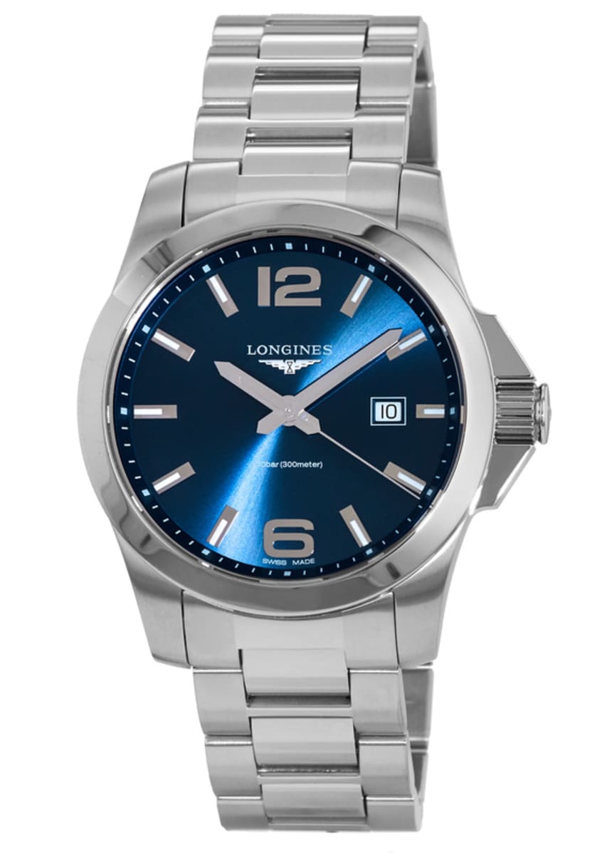 

Мужские кварцевые часы Longines Conquest L3.760.4.96.6, синий