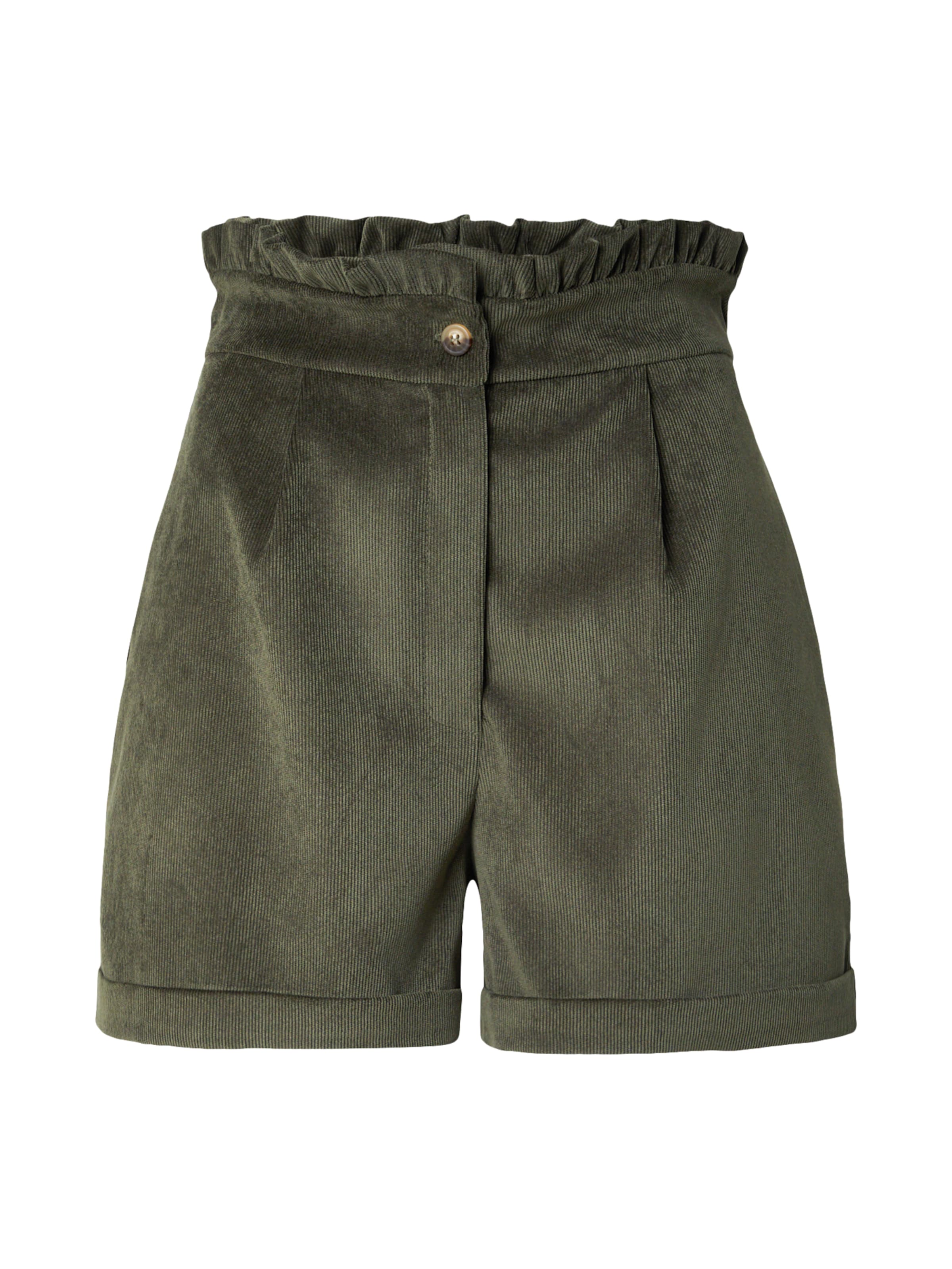 

ABOUT YOU Шорты 'Henrike' с обычными складками спереди в оливковом цвете