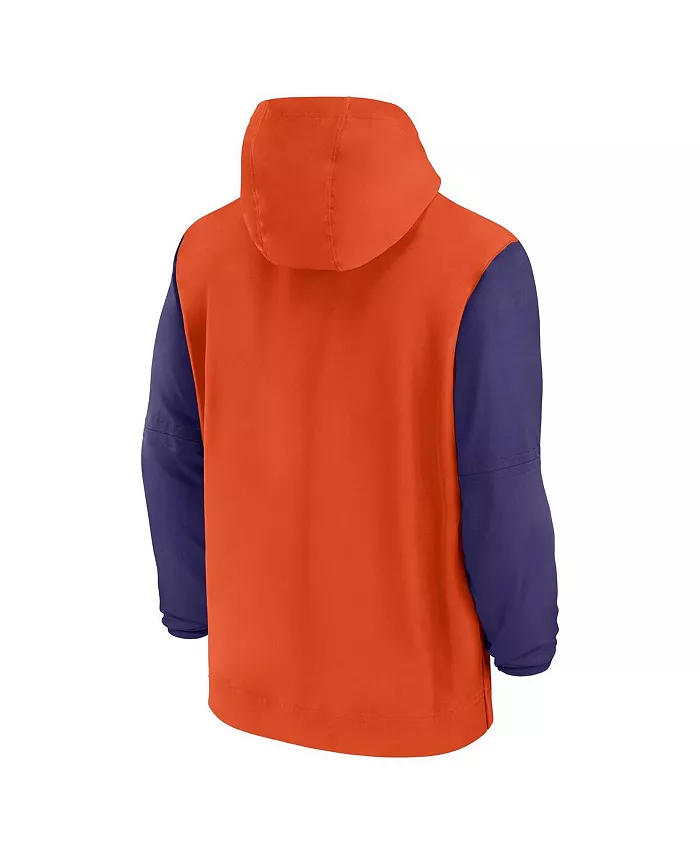 Мужская оранжевая худи с полумолнией Clemson Tigers 2024 Sideline Pregame Player Nike — фото 2