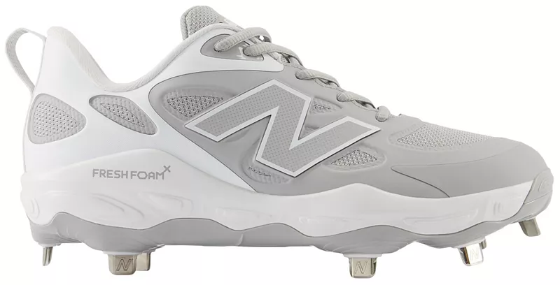 Женские бутсы для софтбола New Balance Fresh Foam X VELO v4 Metal Fastpitch, серый/белый