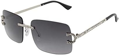 

Солнцезащитные очки с алмазной огранкой для женщин, без оправы, с кристальными блестками, женские солнцезащитные очки с градиентным переходом цвета для мужчин MTZJH, A01