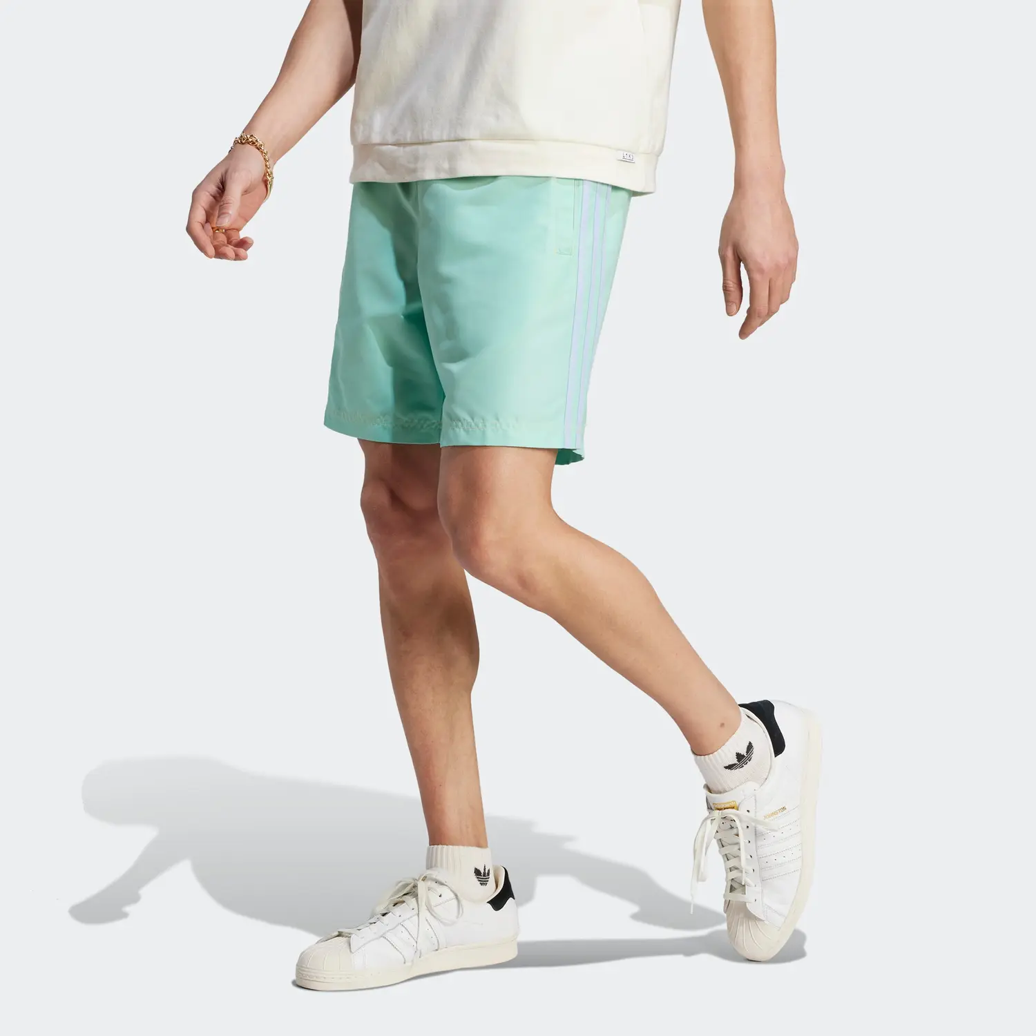 Летние спортивные шорты мужские простые зеленые Adidas Originals — фото 3