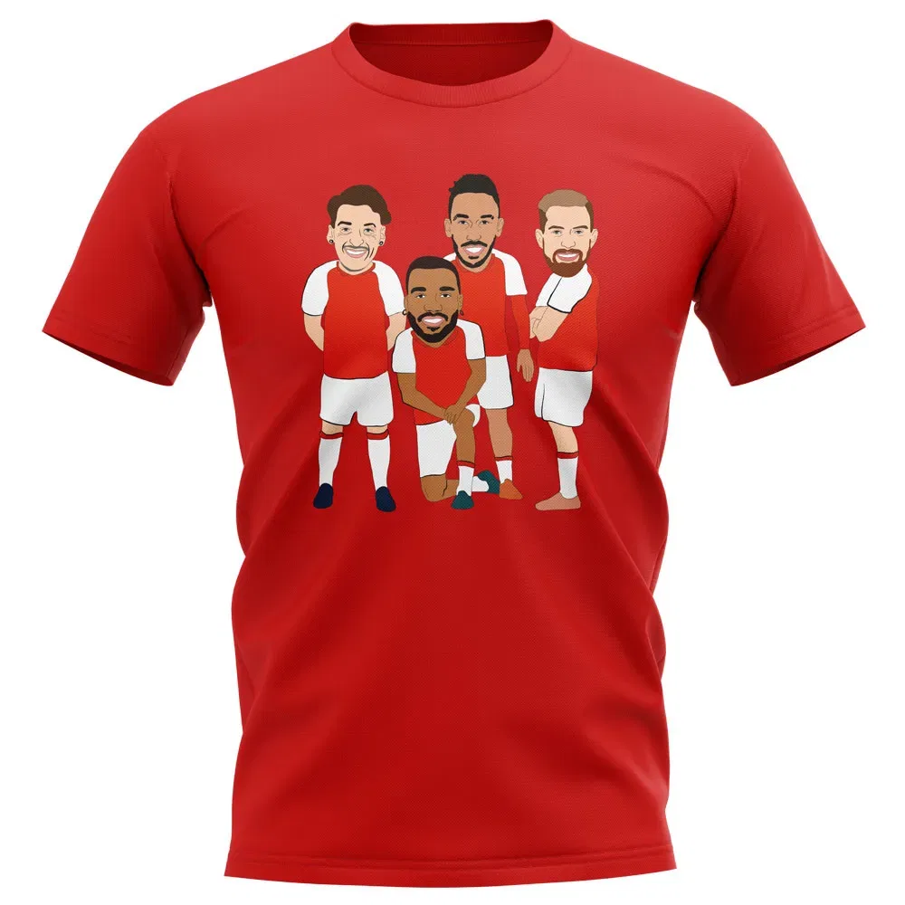 Детская футболка с принтом игроков Arsenal FC, красный