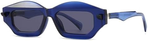 

Модные солнцезащитные очки «кошачий глаз» с градиентным переходом цвета для женщин, защита от ультрафиолета UV400, ретро-стиль, заклепки, мужские солнцезащитные очки MTZJH, Blue Grey