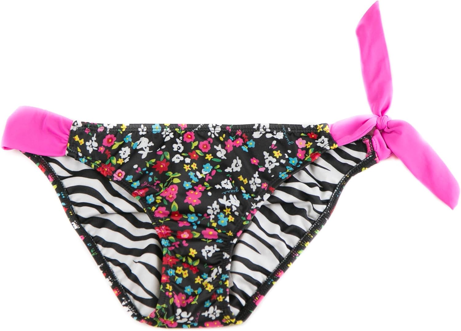 

Женские плавки Guess HLYWD & Devine с завязками по бокам, черные с цветочным принтом, Black