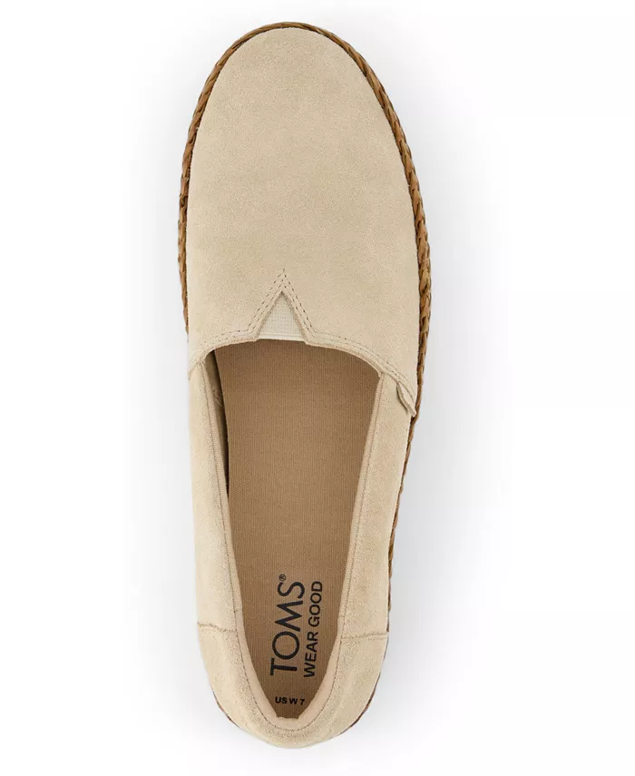 Женские эспадрильи Valencia Suede на платформе Toms, слоновая кость/кремовый — фото 4