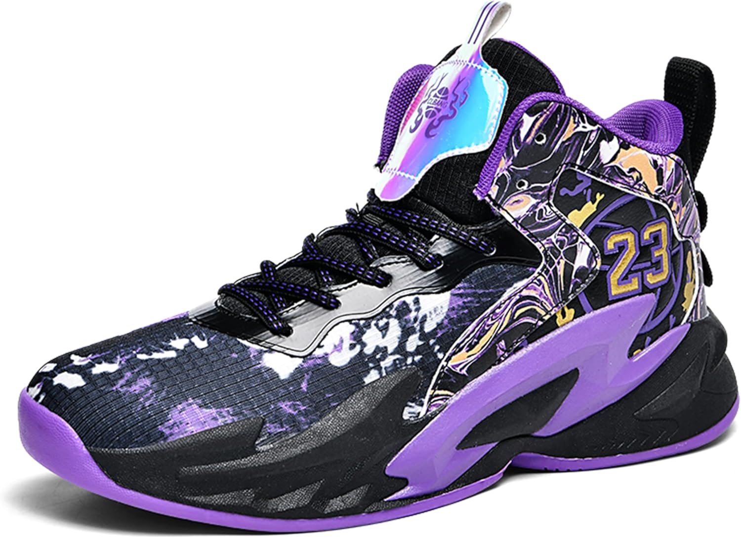 

Мужские баскетбольные кроссовки с противоскользящей и износостойкой подошвой, беговые кроссовки с граффити-дизайном, модная спортивная обувь Bemygreenbag, пурпурный