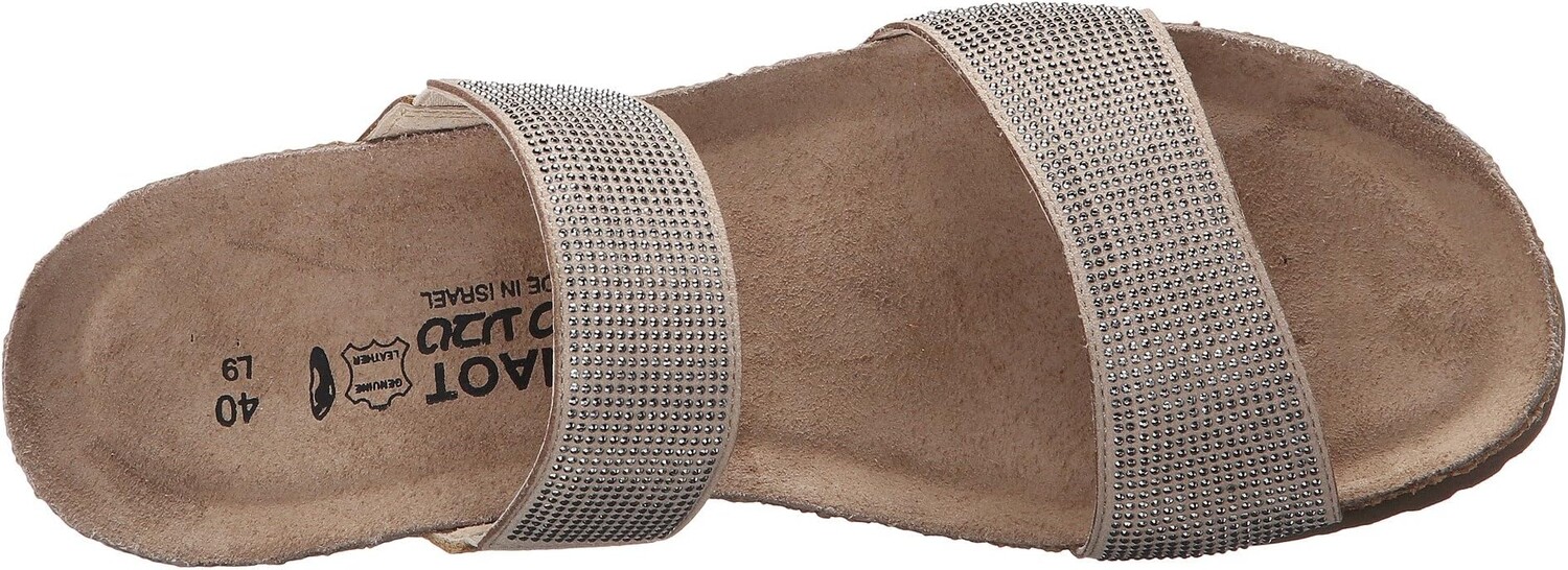 Сандалии на плоской подошве Bianca Naot, цвет Beige/Silver Rivets/Mirror Leather — фото 2