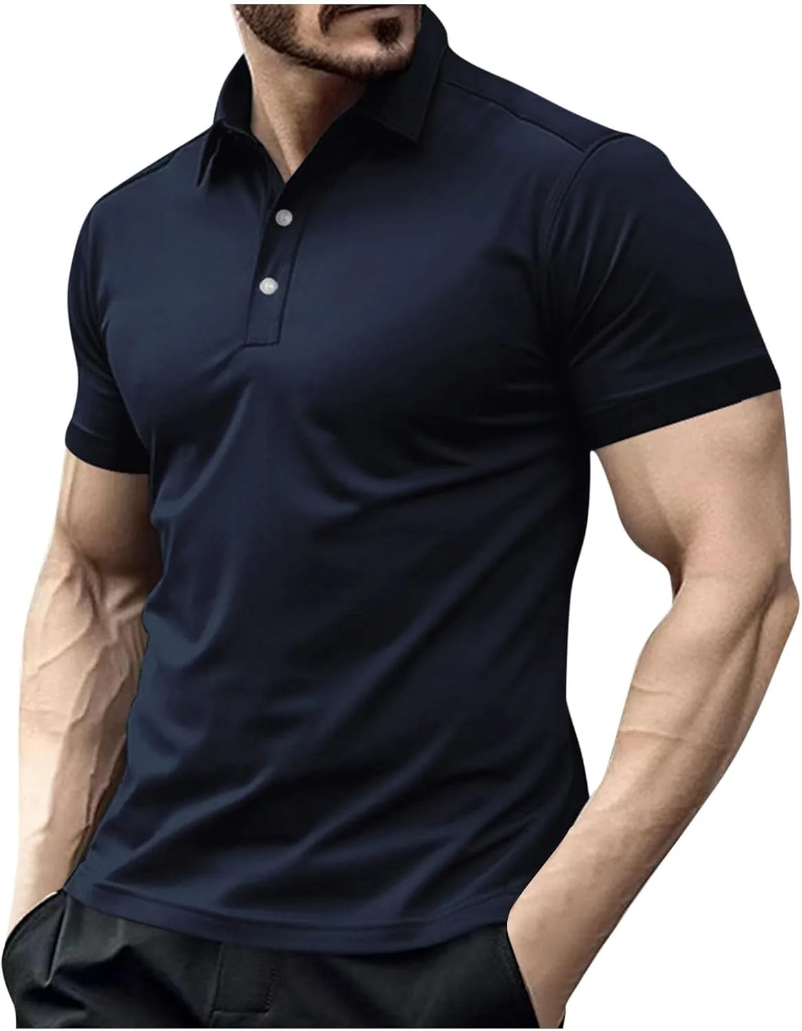 

Мужская футболка с коротким рукавом Cotton Button Golf Shirts