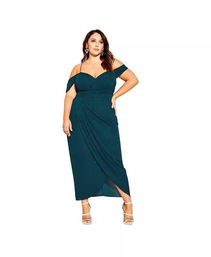 

Платье макси Plus Size Entwine CITY CHIC, зеленый