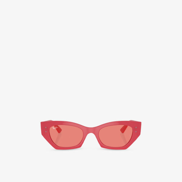 

Солнцезащитные очки Ray-Ban Zena биоразлагаемые с асимметричной оправой и литыми линзами, коралловый