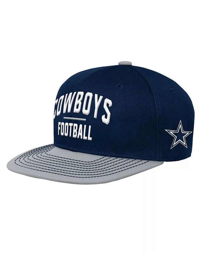 

Дошкольный мальчики и девочки темно-синяя, серебристая кепка Dallas Cowboys Lock Up Snapback Outerstuff