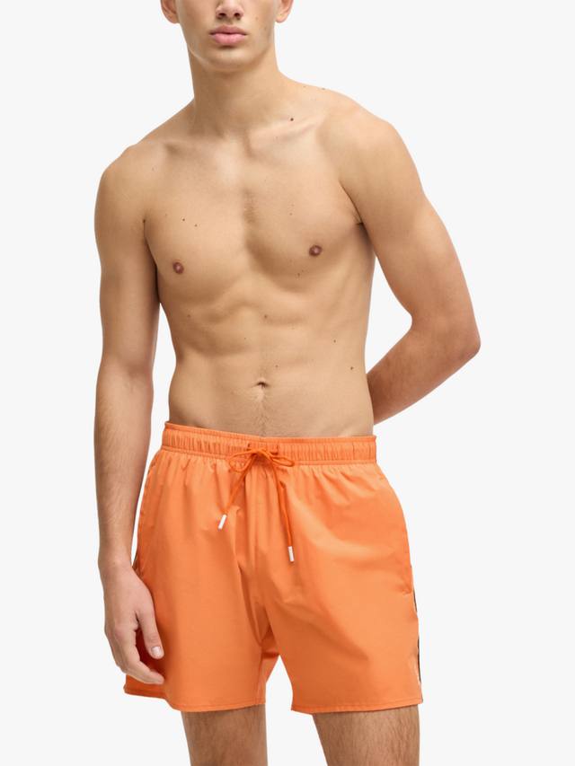 

Фирменные плавательные шорты в полоску HUGO BOSS, цвет Orange/Multi