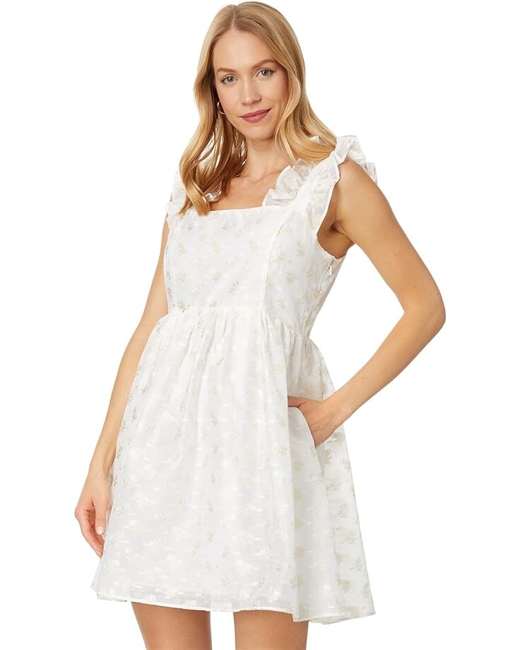 

Платье English Factory Floral Embroidery Organza Mini, цвет Ivory Multi