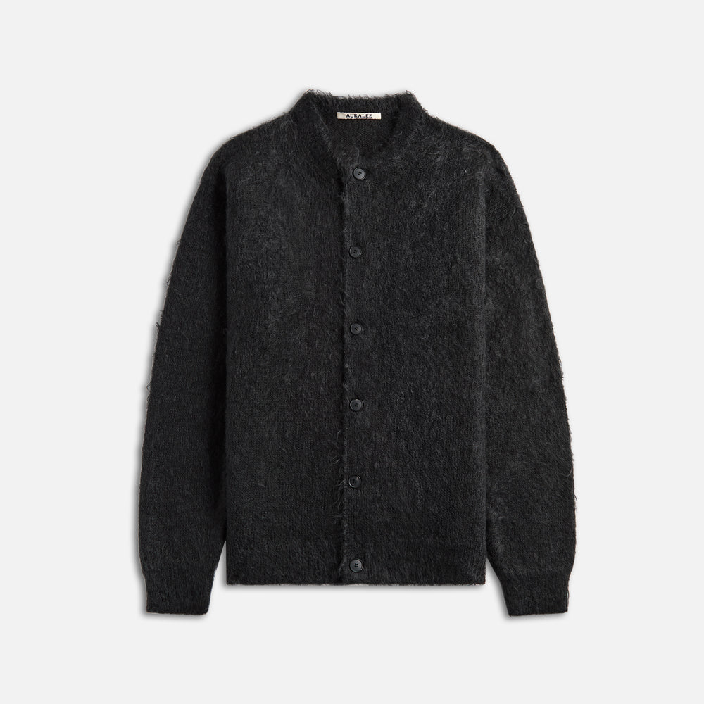 

Кардиган Auralee Brushed Super Kid Mohair Knit Cardigan, цвет Ink Black