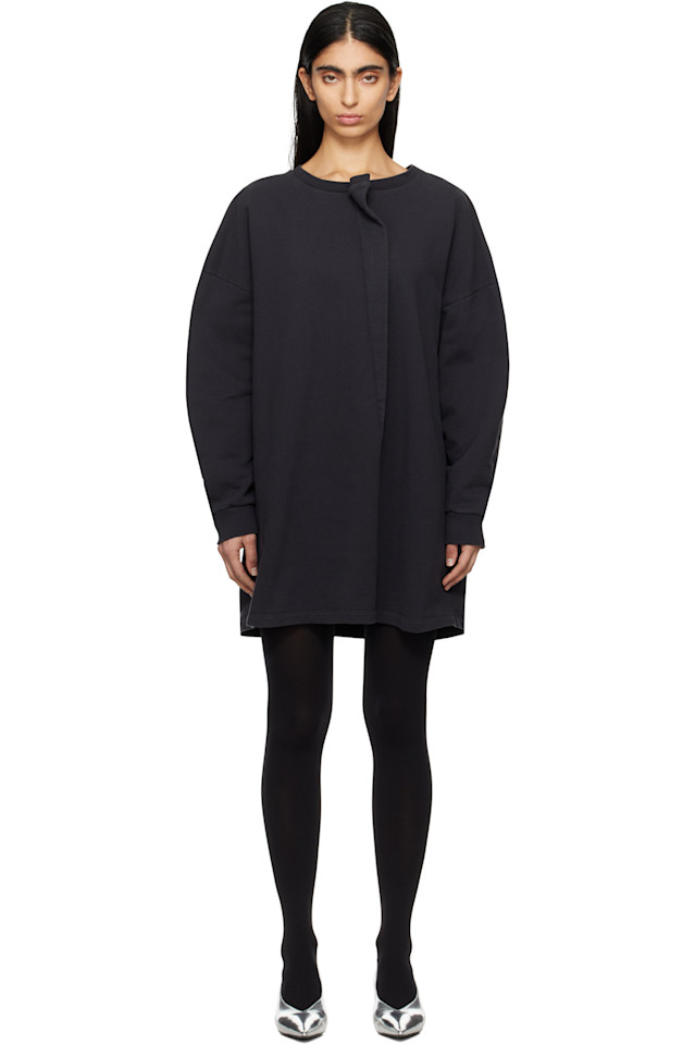 

Мини-платье из махровой ткани с вытачками Mm6 Maison Margiela, черный
