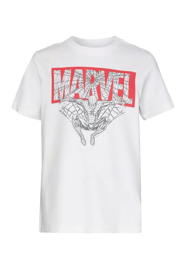Футболка с принтом логотипа marvel человека-паука Mister Tee, White — фото 4