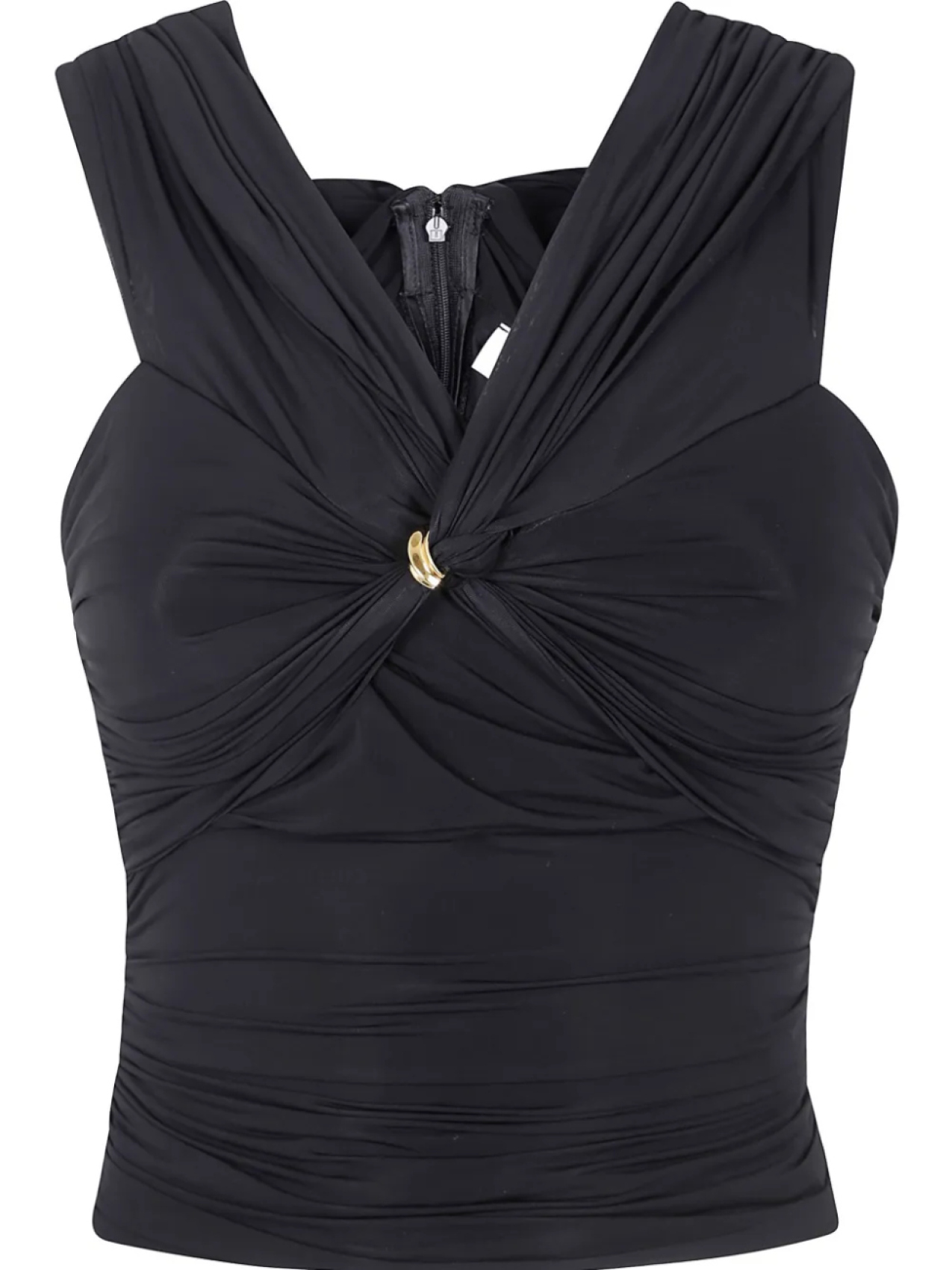 

Elisabetta Franchi декорированный топ из органзы, черный