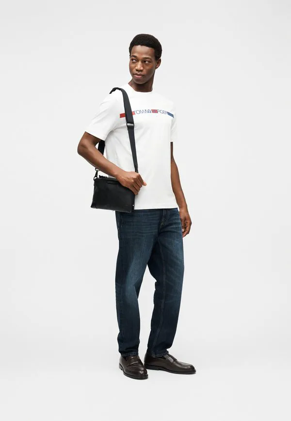 Футболка с логотипом в полоску, футболка с принтом Tommy Hilfiger, White — фото 2