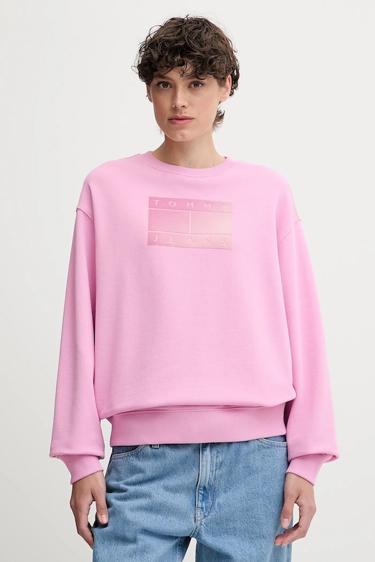 

Хлопковая толстовка Tommy Jeans, розовый