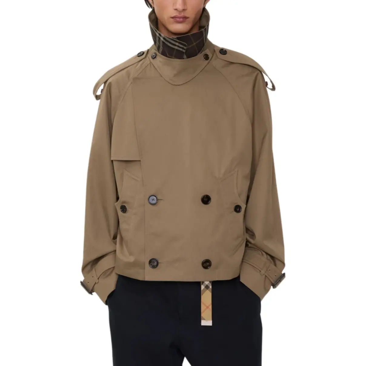 Укороченный тренч Burberry из габардина, коричневый — фото 3